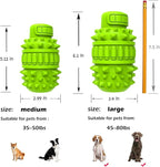 PIFFZEDO Dog Toys for Aggressive Chewers,Interactive Natural Rubber Chew & Squeaky Toy for Large Medium Breed,Dog Toothbrush,Tough & Durable (Green,Large)