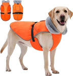 Insulated Outdoor Dog Winter Jacket, Hard Shell Pet Coat with 2 Layer Warmth, Waterproof & Lightweight Coats for Medium Dogs with Leash Portal, Durable 3D Belly Cut Jackets for Dachshund (Orange, M)