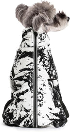 Fleece Dog Coat for Small Medium Dog,Pullover Pajamas Jumpsuit Bodysuit Puppy Coats with Legs, Pet Windproof Warm Cold Weather Jacket Full Body Vest Cozy Snowsuit Outfit Clothes (White, XL)