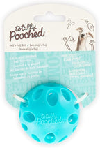Messy Mutts Totally Pooched Huff'n Puff Ball | 3.1” TPR Puzzle Ball for Dogs | 2-in-1 Durable Interactive Toy and Tooth Cleaner | Teal