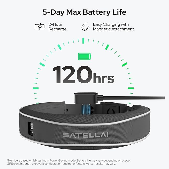 SATELLAI Dog Wireless Fences, Blue The Most Advanced GPS Dog Collar with AI Analysis, Precise Positioning, 5-Day Battery, and IP68 Waterproof, Flexible Virtual Fencing for Medium & Large Dogs