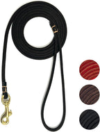 Guiding Star Leather Dog Leash 6 ft x 1/4 inch,Thin and Lightweight Leather Leashes for Small Dogs,Leather Cat Leashes for Small Cats,Soft Genuine Leather Dog Training Leashes for Petite Dogs Black