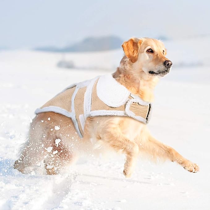 Namsan Dog Sherpa Jacket, Size XL, Fleece Dog Vest with Leash Hole, Soft Pet Coat Outfit for Small Medium Large Dogs, Thick Warm Dogs Vest for Cold Weather, Adjustable Magic Tape, Easy to Wear