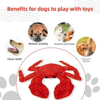 RED Crab Dog Toys -Cute King Crab Squeak Plush Dog Toy for Aggressive chewers,Dental Toy for Aggressive Chewers, Large/Small Breed (13.78 inch)