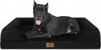 Comfort Expression Orthopedic Dog Bed for Extra Large Dogs 53x42 Inch, Waterproof Supportive Egg Crate Foam XXL Pet Bed with Removable Bolsters, Dog Couch with Washable Cover & Non-Slip Bottom, Black