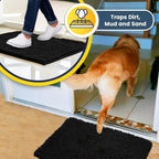 Muddy Mat® Shown on TV – Super Absorbent Door Mat Indoor, Microfiber Quick Dry Chenille Entryway Rug, Non-Slip Front Door Mat, Indoor Mats for Entryway, Machine Washable Pet Rug, Black 36"x60"