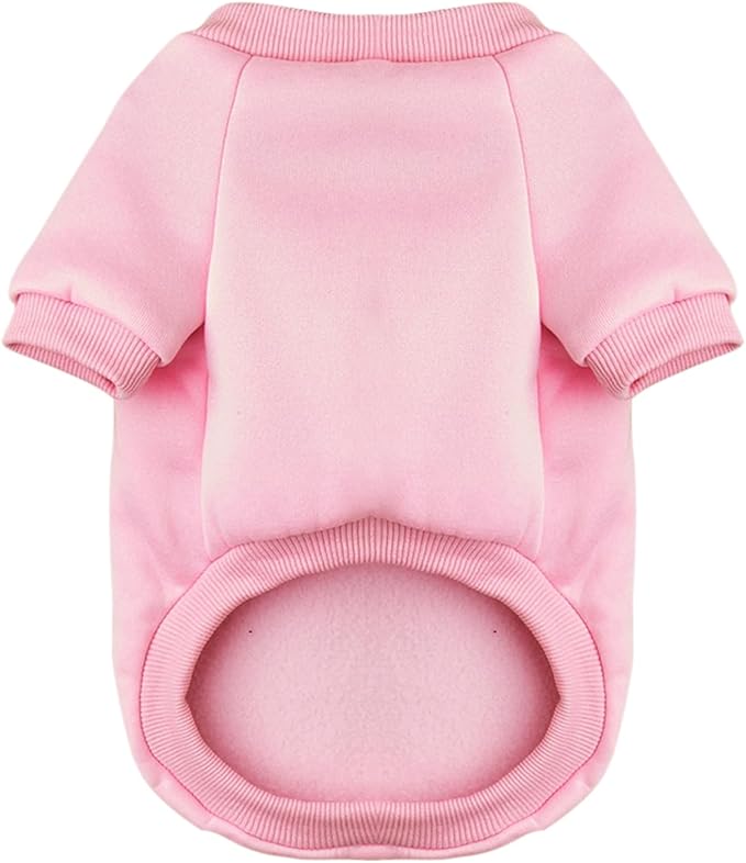 Puppy Sweater for Small Dogs Clothes Warm Winter Cat Clothe Pet Sweatshirt Knitwear Doggie Kitten Clothing, Pink, Small