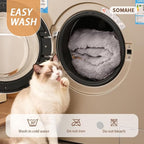 Cat Beds for Indoor Cats Plush Pad Mat with Non-Slip Bottom Faux Fur Soft Kitten Bed for Carriers/Floor/Couch Dog & Puppy Washable 23 x 15 Inch Medium Grey