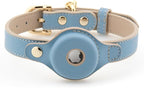 NINA WOOF Cupertino Dog Collars, Harnesses & Leashes Made from Vegan Leather with Dog Tracker Device Holder Adjustable Dog Collar - Color Blue, Large