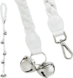 Dog Doorbells for Potty Training, Poly Urethane Puppy Door Bells, Hand-woven Dog Bells for Dog Training, Extra Loud Bells for Door Knob, Ring to Go Outside Doggie Pet Supplies. (White twist)