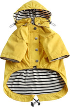 Morezi Dog Zip Up Raincoat with Reflective Buttons, Rain/Water Resistant, Adjustable Drawstring, Removable Hood, Raincoats with Legs 8lbs to 80lbs Available - Yellow - XS