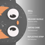 Airtag Cat Collar Breakaway, Reflective Kitten Collar with Apple Air Tag Holder and Bell for Girl Boy Cats, Lightweight Cat Collars for Apple AirTag, Hidden GPS Tracker Holder for Cats, Black (9-13")