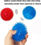 Dog Balls Pet Toys for Small Medium Dogs Clean Teeth and Training Squeaky Balls(3 Pack)