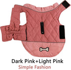 Reversible Dog Coats for Small Dogs Waterproof Warm Puppy Jacket for Cold Winter,Pink S