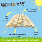 BULLYSTICKS & MORE 10-12 Inch Beef Cheek Springs for Dogs (5 Count) - Bully Springs Dog Chews - No Hide Bones