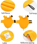 Fleece Dog Coat Pet Jacket Reflective for Cold Weather for Extra Large to Small Pets(Yellow,M)