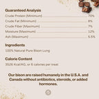 Bison Cubes Dog Treats - All Natural, Vet Approved, Single Ingredient, Grain Free, Healthy & Nutritious Treats for Dogs (Bison Lung, 5oz)