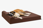 Barker Beds Giant Orthopedic Dog Bed for Large Dogs - 7" Thick Washable Big Dog Bed with Headrest - XL Water-Resistant Mattress - Durable Microsuede Cover - Comfy Pet Bed (Chocolate)