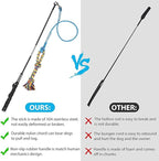 DIBBATU Flirt Pole for Dogs Interactive Dog Toys for Large Medium Small Dogs Chase and Tug of War, Dog Teaser Wand with Lure Chewing Toy for Dog Outdoor Exercise & Training
