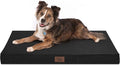 Outdoor Orthopedic Dog Bed, Waterproof Dog Bed for Large Dogs 36x27 Inch, Egg Crate Foam Pet Mat with Washable Removable Oxford Cooling Cover, Black