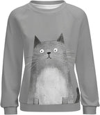 Womens Long Sleeve Tops Y2k Japanese Art Print Sweatshirts Fall Pullover for Women Crewneck Vintage Shirts Boho Tops