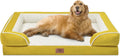 Comfort Expression Orthopedic Dog Bed for Extra Large Dogs 42x30 Inch, Waterproof Egg Crate Foam XL Pet Bed with Removable Bolsters, Dog Couch with Washable Cover & Non-Slip Bottom, Spicy Mustard