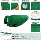 ASENKU Dog Winter Coat - Waterproof Windproof Dog Jacket, Warm Snowproof Doggie Puffer Vest for Cold Weather, Lightweight Snow Coats for Small Medium Large Dogs (XL, Green)