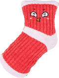 Squeaky Dog Toys, Funny Dog Toys Stuffed Plush Dog Toy, Cute Socks Dog Birthday Gift Dog Chew Toys Pet Toys for Small Medium Dogs(White Red)