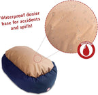 Majestic Pet 40 Inch Bagel Calming Dog Bed Washable – Cozy Soft Round Dog Bed with Spine Support for Dogs to Rest their Head - Fluffy Donut Dog Bed 40x29x9 (Inch) - Round Pet Bed Large – Blue