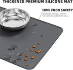 Elevated Whisker Friendly Cat Bowls, 15 Tilted Stand Anti Vomiting Raised Dishes for Food and Water, Stainless Steel Bowls for Cats and Puppy
