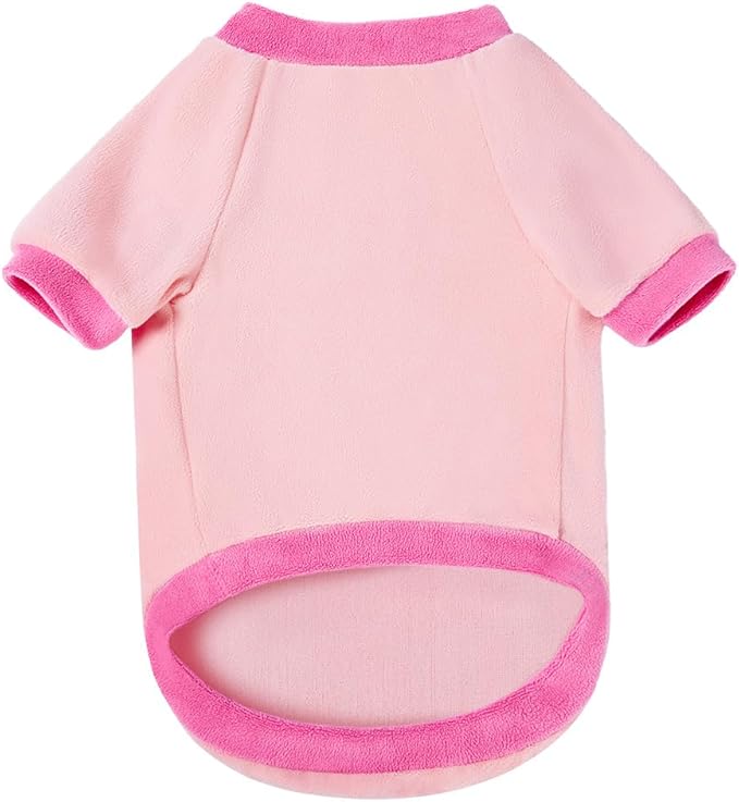 GreenJoy Classic Fleece Dog Sweater – Soft & Warm Stretchy Sweatshirt for Small Dogs & Cats, Cold-Weather Pullover for Everyday Wear (Light Pink, Medium)
