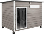Dog House Outdoor & Indoor Wooden Dog Kennel for Medium to Large Dogs,43.6" L Natural Fir Wood Dog Houses with Weatherproof Roof,Removable Floors,Raised Feet