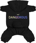 Dog Hoodie Clothes with Pocket 4 Legs Jumpsuit Fleece Sweater Winter Sweat Shirt Warm Cotton Hoodies for Small Dog Medium Large Cat Black 4XL