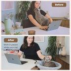 Cat Desk Bed - Stable and Sturdy, Rotating Cat Hammock, Desk Perch with 2 Washable Covers, Non-Slip Clamp - Safe, Space-Saving Cat's Furniture for Remote Workers, Gamers, Holds Up to 40lbs