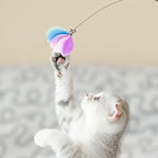 JXFUKAL Cat Feather Toy Refills, 6Pcs Simulation Bird Mouse Bee Worm Feather Cat Lures Wand Attachment Replacement for Kitty Kitten Indoor Cats Accessories