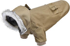 Warm Dog Hooded Trench Coat Windproof Parka Jacket for Cold Weather (M, Khaki)