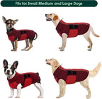 Kuoser Dog Jacket, Winter Dog Coats for Medium Dogs, Reflective Doggie Cold Weather Coats Pet Clothes, Puppy Snow Jacket for Frech Bulldog, Boston Terrier, Red M