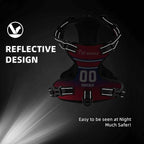 Custom Buffalo Dog Harness with Reflective Stripes Personalized Name and Number Dog Vest Harness with Pet Traction Rope for Small Medium Large Dog