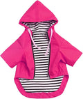 Dog Raincoat rain Jacket Raincoat Dogs Waterproof Small Medium Breeds Zip Closure Storage Pocket Harness Hole Pink XL