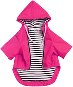 Dog Raincoat rain Jacket Raincoat Dogs Waterproof Small Medium Breeds Zip Closure Storage Pocket Harness Hole Pink XL