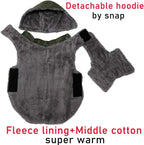 Fleece Dog Hoodie for Medium Dogs Super Warm Doggie Jacket for Cold Winter Dog Coats,Green L