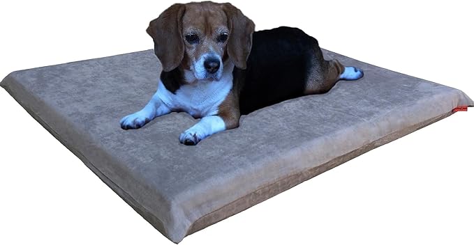 Dogbed4less Orthopedic Gel Memory Foam Pet Dog Bed, Waterproof Liner with External Microsuede Cover and Bonus Antislip Cover (Microsuede Gray, 41"X27"X4" Inches)