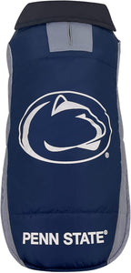 NCAA Penn State Nittany Lions Puffer Vest for Dogs & Cats, Size Small. Warm, Cozy, and Waterproof Dog Coat, for Small and Large Dogs/Cats. Best NCAA Licensed PET Warming Sports Jacket