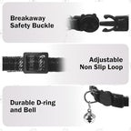 Airtag Cat Collar Breakaway with Bells and Bowtie -Upgraded Safety Kitten Collar for Air Tag Holder -Cute GPS Cat Tracker Collars for Girl Boy Cats, Kitty and Puppies, Black
