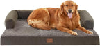 Orthopedic Dog Beds for Extra Large Dogs, Waterproof Egg Crate Foam XL Dog Bed with Sides 45 * 35Inch, Big Dogs Couch Beds with Removable Washable Cover and Nonskid Bottom, Dark Green