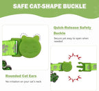 4PCS Breakaway Cat Collars,Reflective Cat Collar with Bells,Kitten Collars for Boy&Girl Cats Breakaway Collar for Cats with Paw Pendant 6-9 Inch(Black+Blue+Green+Grey)