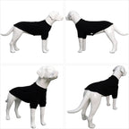 Lovelonglong Ribbed Dog T-Shirt Cotton Knitted Dog Sweaters for All Season Pet T-Shirts for Large Medium Small Dogs Black M