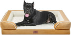 Comfort Expression Orthopedic Dog Bed for Extra Large Dogs 53x42 Inch, Waterproof Supportive Egg Crate Foam XXL Pet Bed with Removable Bolster, Dog Couch with Washable Cover & Non-Slip Bottom, Caramel
