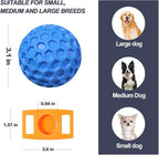 Squeaky Dog Balls, Indestructible Dog Toys for Aggressive Chewers Large/Medium Breed, Natural Rubber Interactive Chew Toys for Teeth Clean, Relieves Anxiety (Blue)