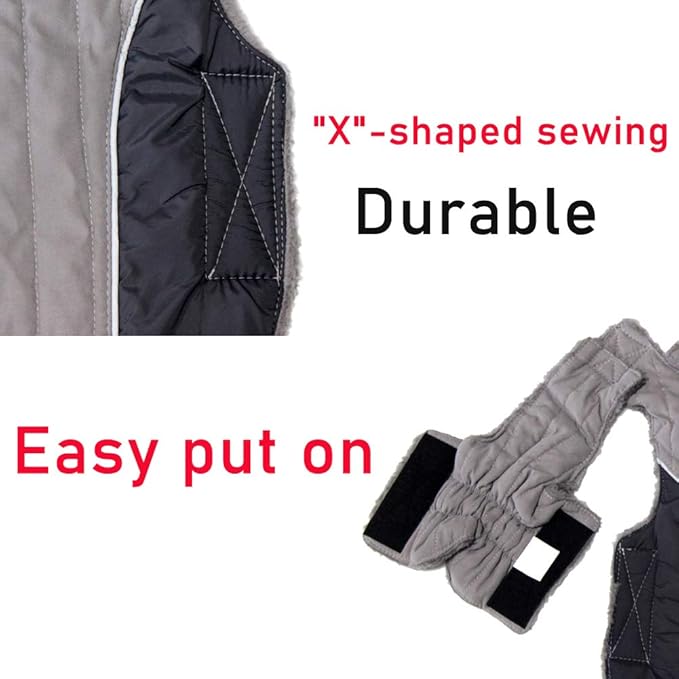 Fleece Dog Hoodie for Small Dogs Super Warm Puppy Jacket for Cold Winter Dog Coats,Grey XS